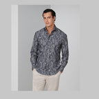 Brunello Cucinelli Gray Cotton Pattern Shirt