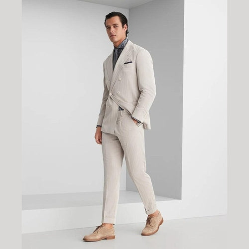 Brunello Cucinelli Gray Cotton Pattern Shirt