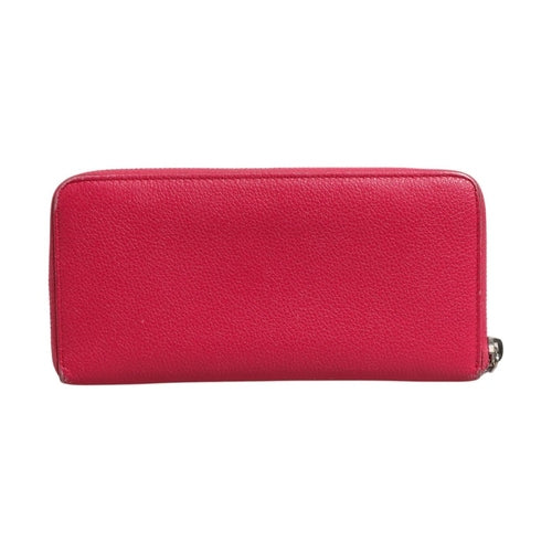 Saint Laurent Magenta and Silver logo wallet