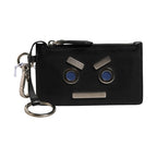Fendi Vitello Liberty Studded Coin Pouch Key Case Ardesia