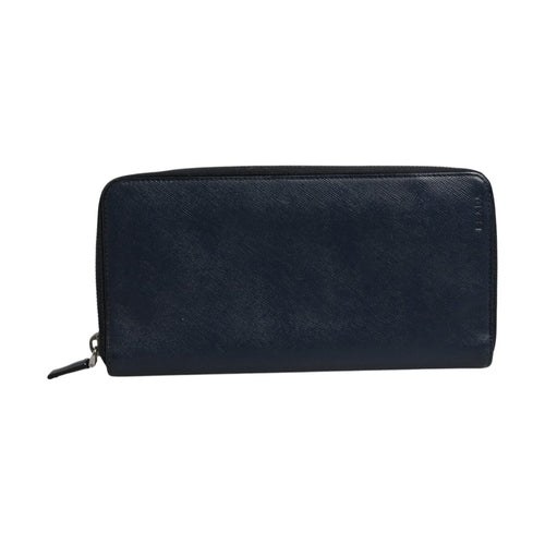 Prada Navy Oliver Embossed Leather Zip-Around Wallet