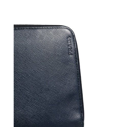 Prada Navy Oliver Embossed Leather Zip-Around Wallet
