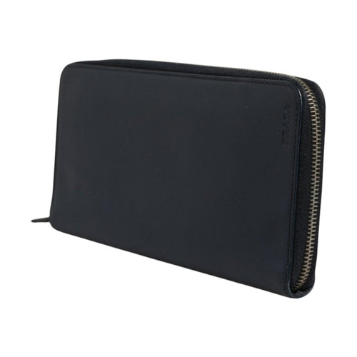 Prada Navy Oliver Embossed Leather Zip-Around Wallet