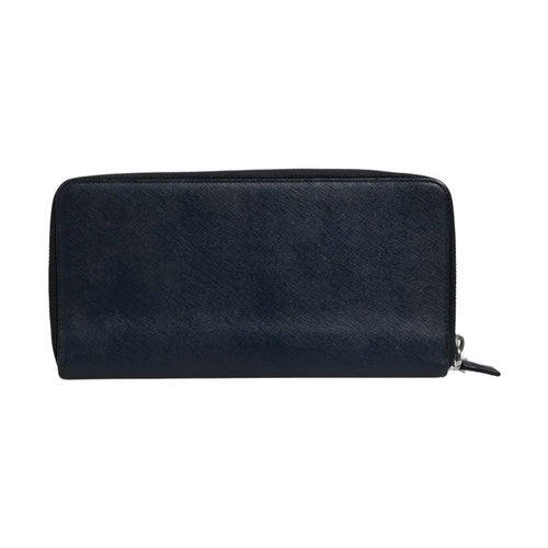 Prada Navy Oliver Embossed Leather Zip-Around Wallet