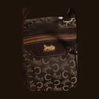 Celine Dark brown and Gold logo duffel
