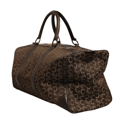 Celine Dark brown and Gold logo duffel