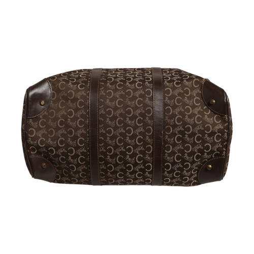 Celine Dark brown and Gold logo duffel