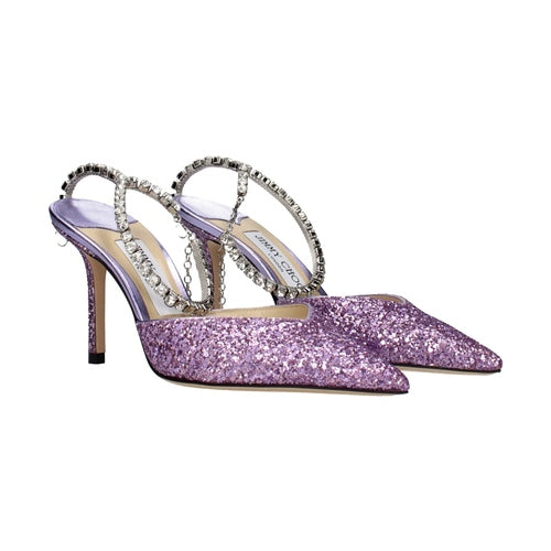 Jimmy Choo Purple Plastic Stiletto Heel Sandals
