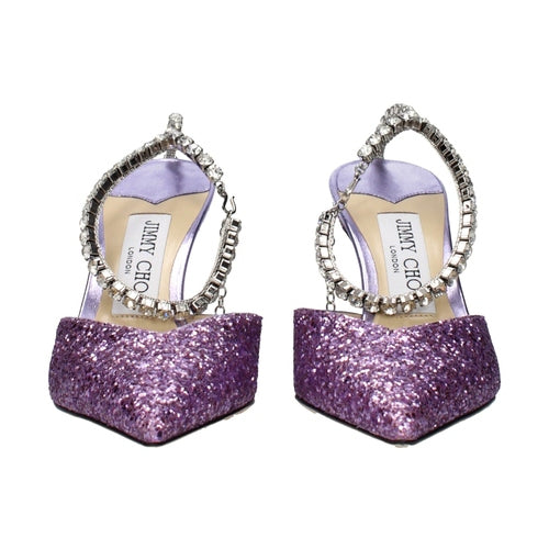 Jimmy Choo Purple Plastic Stiletto Heel Sandals