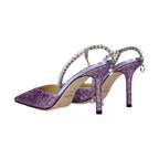 Jimmy Choo Purple Plastic Stiletto Heel Sandals