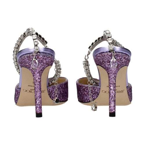 Jimmy Choo Purple Plastic Stiletto Heel Sandals