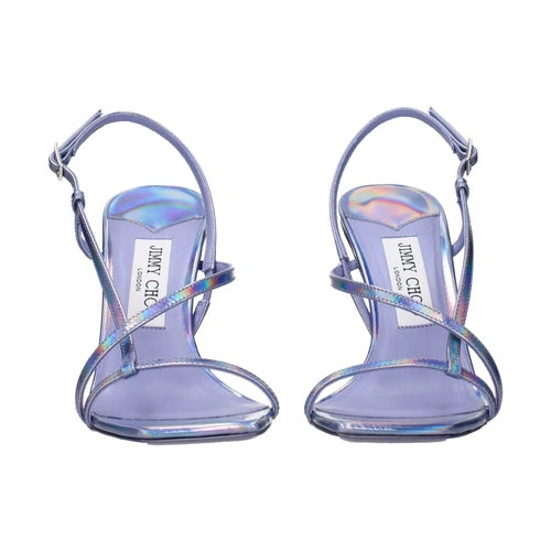 Jimmy Choo Purple Leather Stiletto Heel Sandals