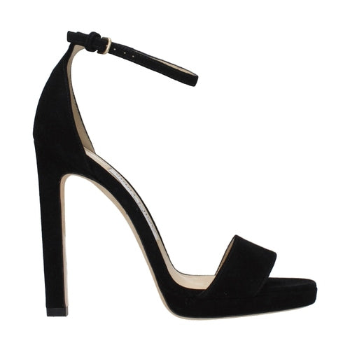 Jimmy Choo Black Leather Platform Sandals