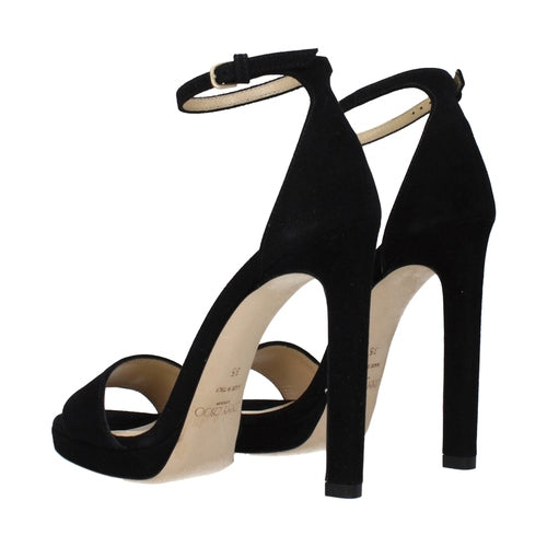 Jimmy Choo Black Leather Platform Sandals
