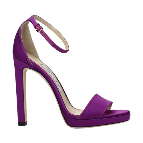 Jimmy Choo Purple Satin Platform Sandals
