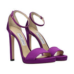 Jimmy Choo Purple Satin Platform Sandals