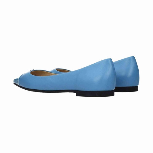 Jimmy Choo Light Blue Leather Ballet Flats