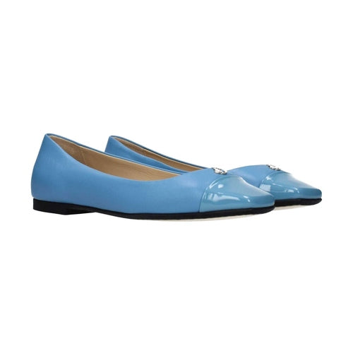 Jimmy Choo Light Blue Leather Ballet Flats
