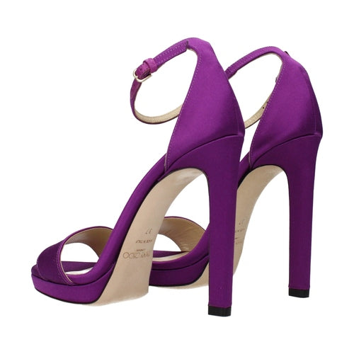 Jimmy Choo Purple Satin Platform Sandals