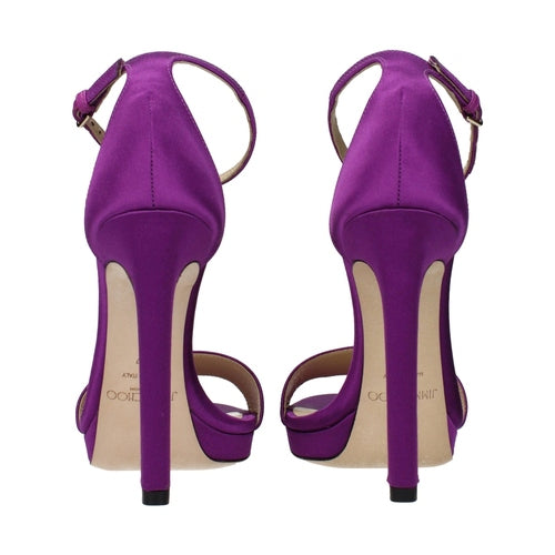 Jimmy Choo Purple Satin Platform Sandals