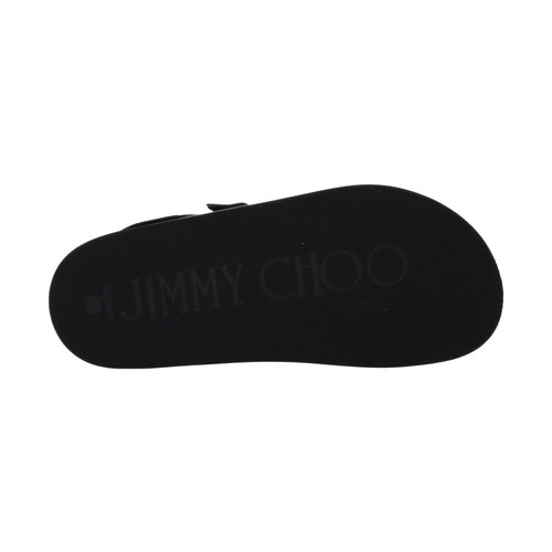 Jimmy Choo Black Leather Flat Sandals