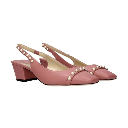Jimmy Choo Pink Leather Platform Sandals