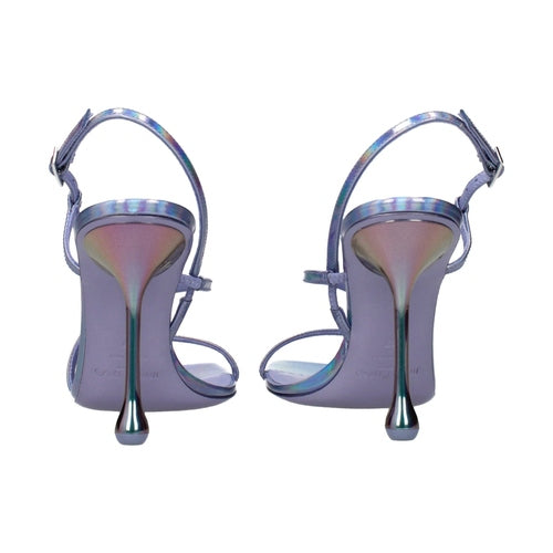 Jimmy Choo Purple Leather Stiletto Heel Sandals