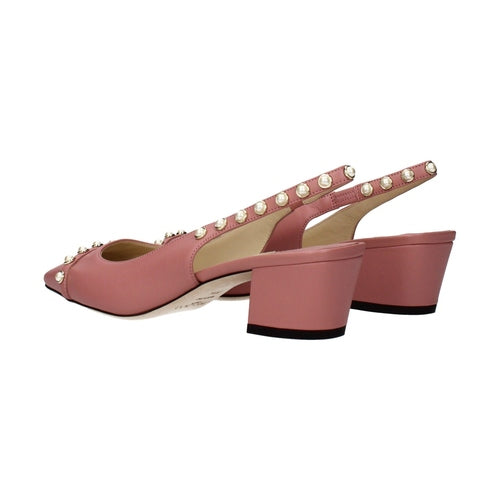 Jimmy Choo Pink Leather Platform Sandals