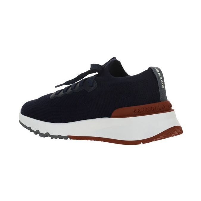 Brunello Cucinelli Blue Cotton Low Top Sneakers
