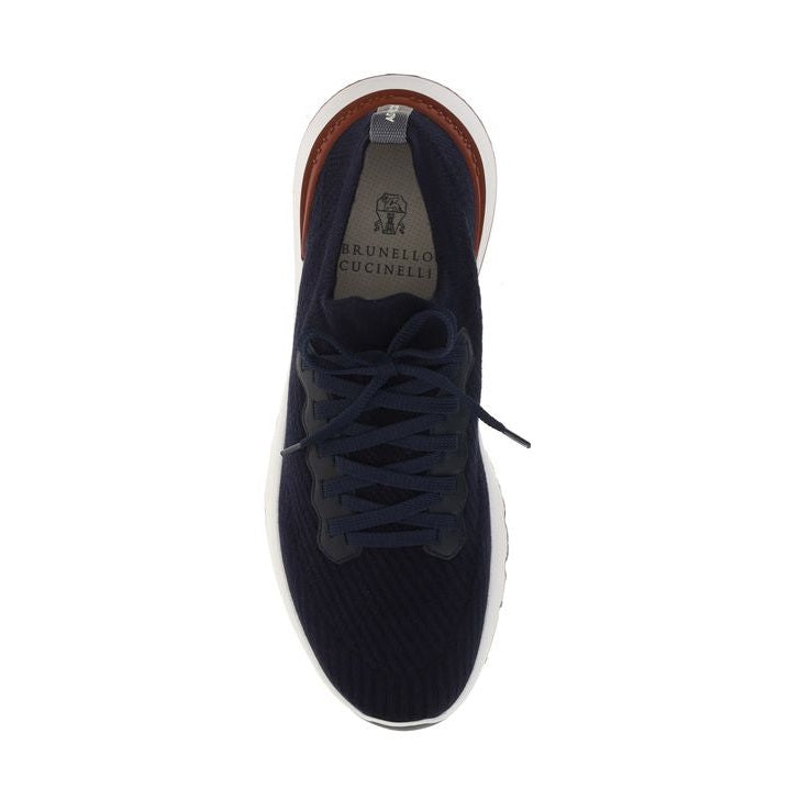 Brunello Cucinelli Blue Cotton Low Top Sneakers