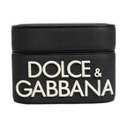 Dolce & Gabbana Case Black PVC Embossed Logo Flip Holder Women Airpods