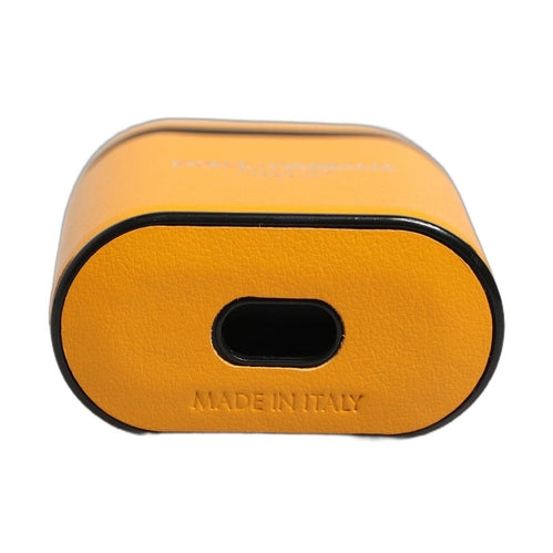 Dolce & Gabbana Case Yellow Calf Leather Logo Flip Holder Strap Airpods