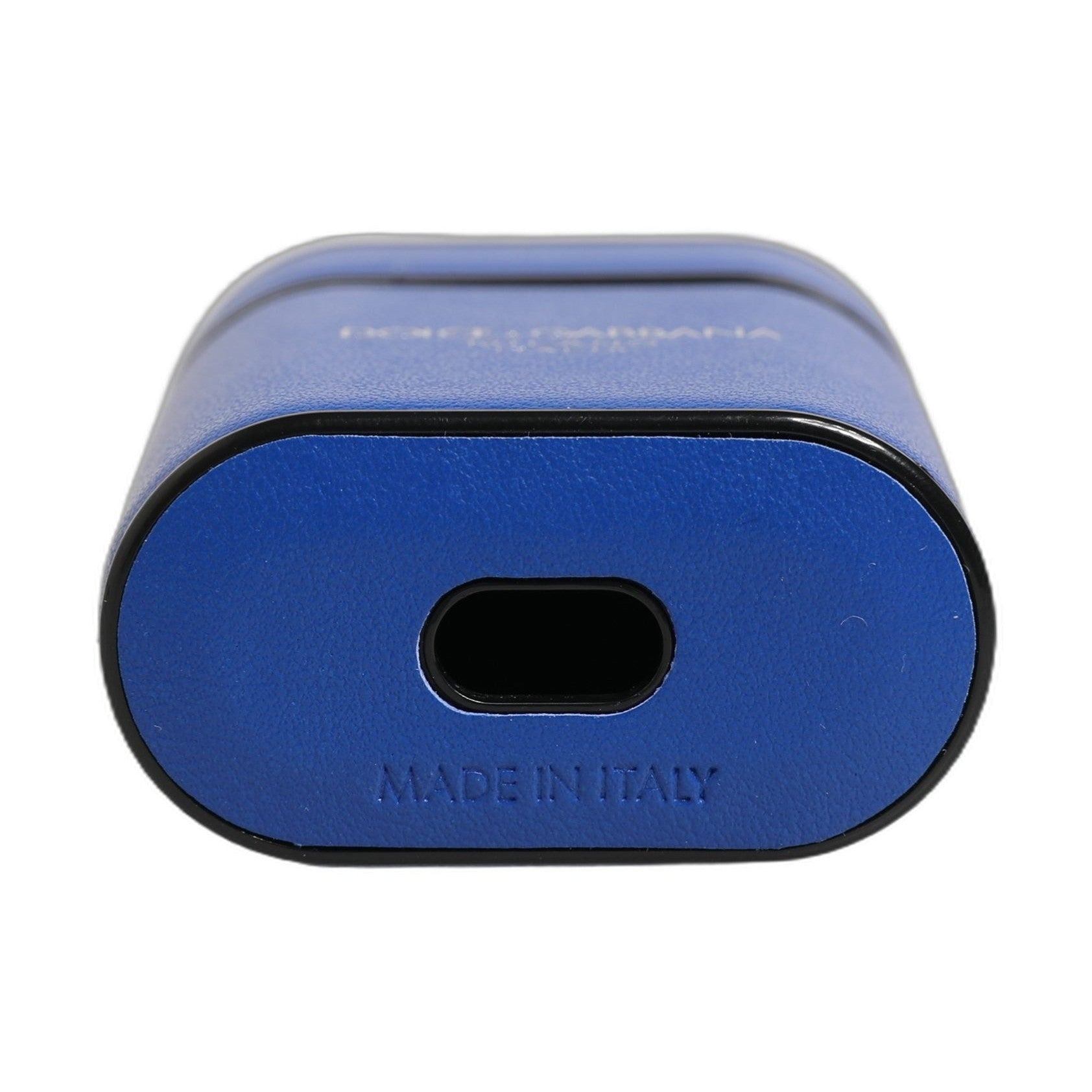 Dolce & Gabbana Case Blue Calf Leather Logo Flip Holder Strap Airpods
