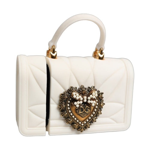 Dolce & Gabbana Case White Silicone Devotion Heart Cover Hand Bag Airpod