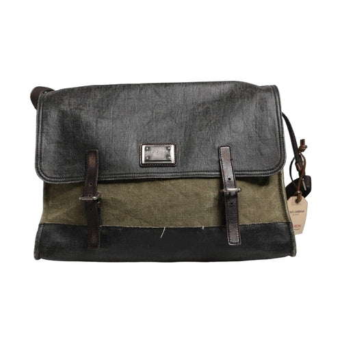Dolce & Gabbana Military Green Two Tone Messenger Shoulder Borse Men Bag