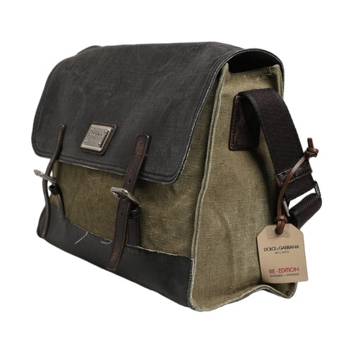 Dolce & Gabbana Military Green Two Tone Messenger Shoulder Borse Men Bag
