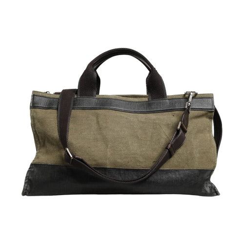 Dolce & Gabbana Military Green Two Tone Tote Duffel Shoulder Borse Bag