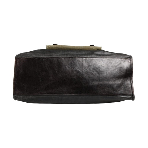 Dolce & Gabbana Military Green Two Tone Tote Duffel Shoulder Borse Bag