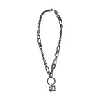 Dolce & Gabbana Silver Tone Chain Signature DG Logo Pendant Necklace