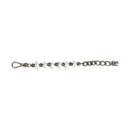 Dolce & Gabbana Silver Tone Brass Beaded Shell DG Logo Pendant Bracelet