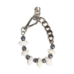 Dolce & Gabbana Silver Tone Brass Beaded Shell DG Logo Pendant Bracelet