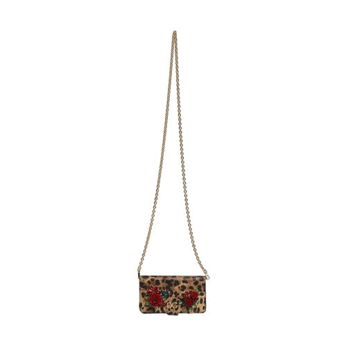 Dolce & Gabbana Flip Cover Brown Leopard Crystal iPhone X - XS Case