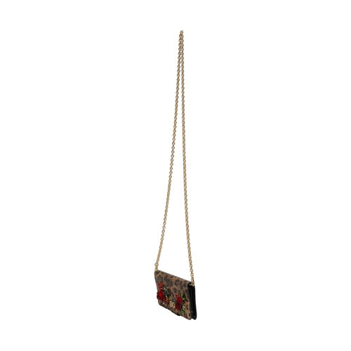 Dolce & Gabbana Flip Cover Brown Leopard Crystal iPhone X - XS Case