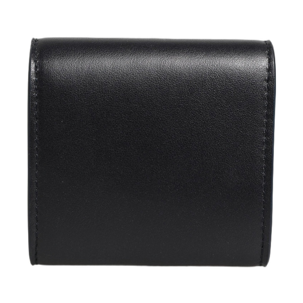 Dolce & Gabbana Black Calfskin Leather Logo Print Bifold CoinPurse Wallet