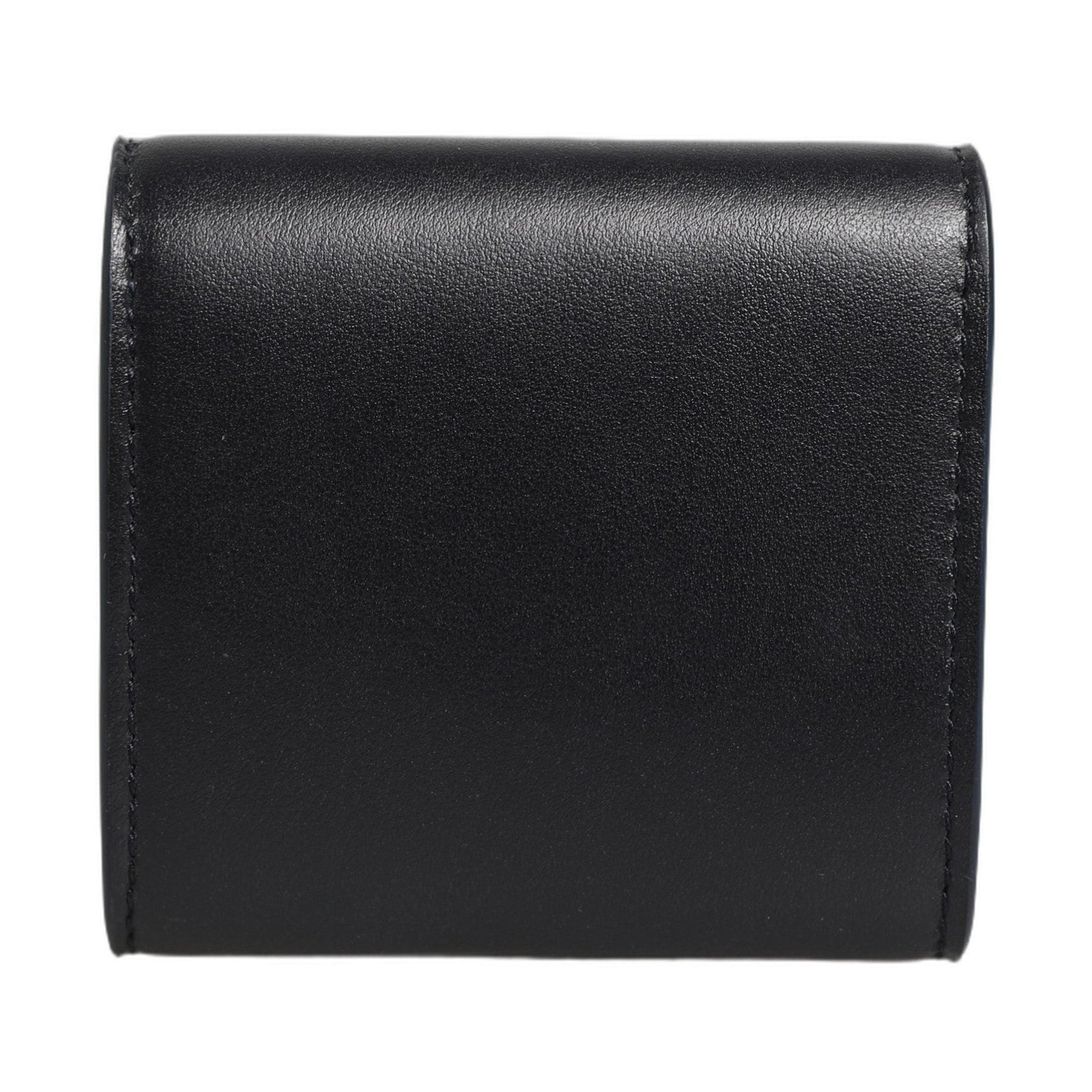 Dolce & Gabbana Black Calfskin Leather Logo Print Bifold CoinPurse Wallet