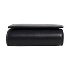 Dolce & Gabbana Black Calfskin Leather Logo Print Bifold CoinPurse Wallet