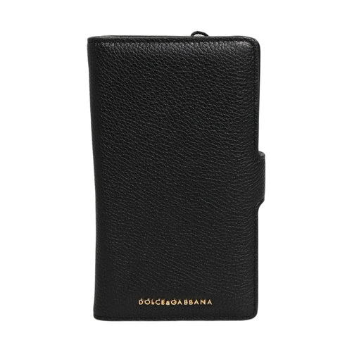 Dolce & Gabbana Case Flip Cover Black Calf Leather iPhone11 PRO Phone