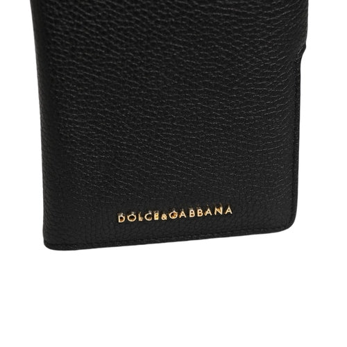 Dolce & Gabbana Case Flip Cover Black Calf Leather iPhone11 PRO Phone