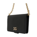 Dolce & Gabbana Case Flip Cover Black Calf Leather iPhone X - XS Phone