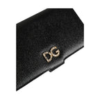 Dolce & Gabbana Case Flip Cover Black Calf Leather iPhone X - XS Phone